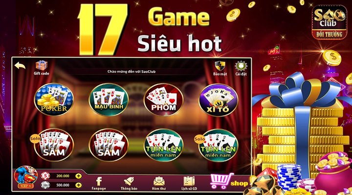 Tổng hợp sản phẩm giải trí Sao Club đang cung cấp